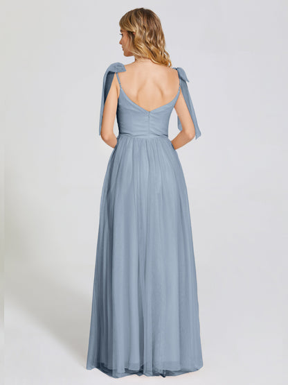 Diana Detachable Bow-knot Straps Tulle Bridesmaid Dress