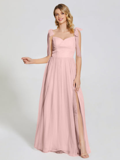 Diana Detachable Bow-knot Straps Tulle Bridesmaid Dress