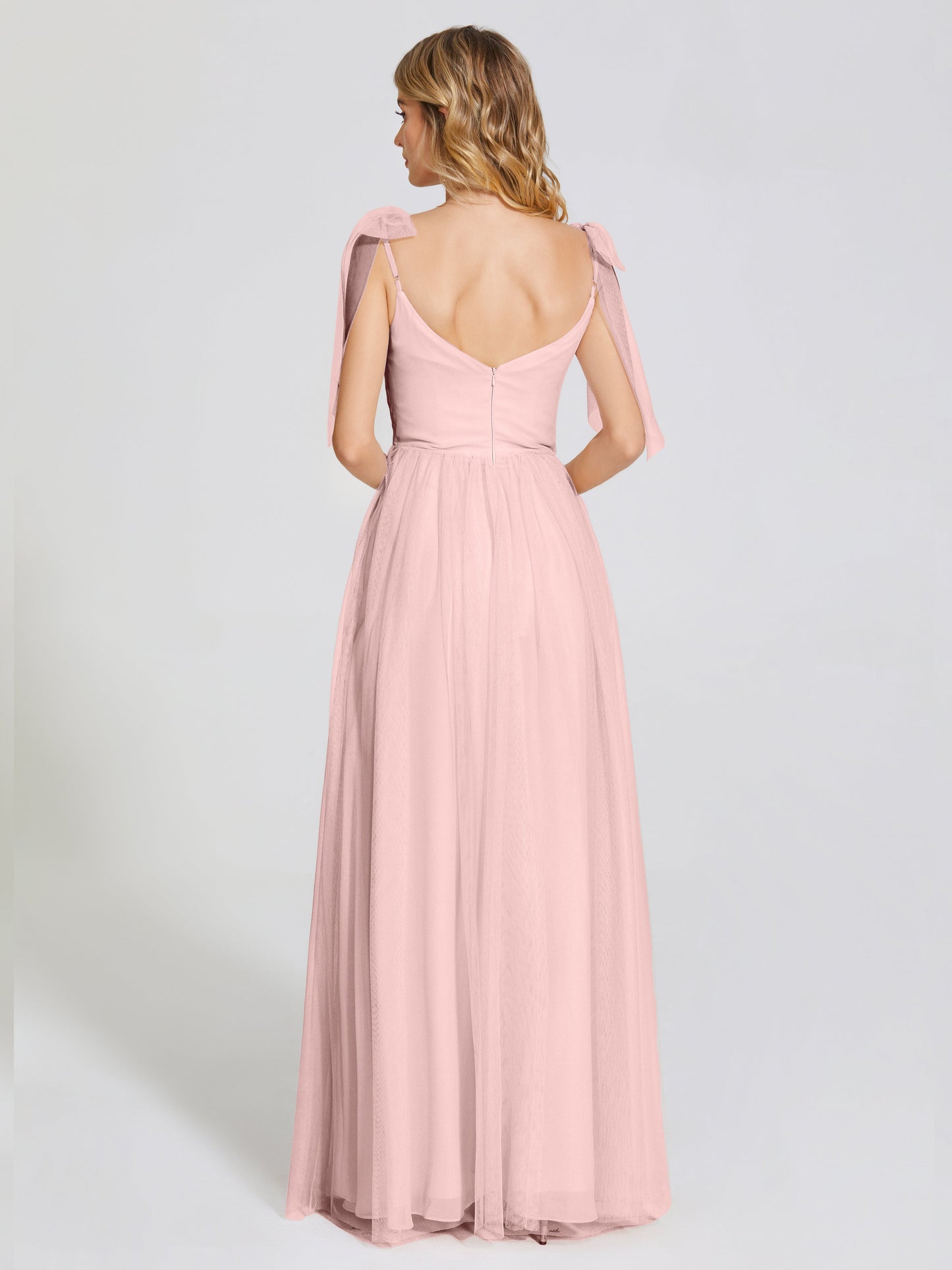 Diana Detachable Bow-knot Straps Tulle Bridesmaid Dress