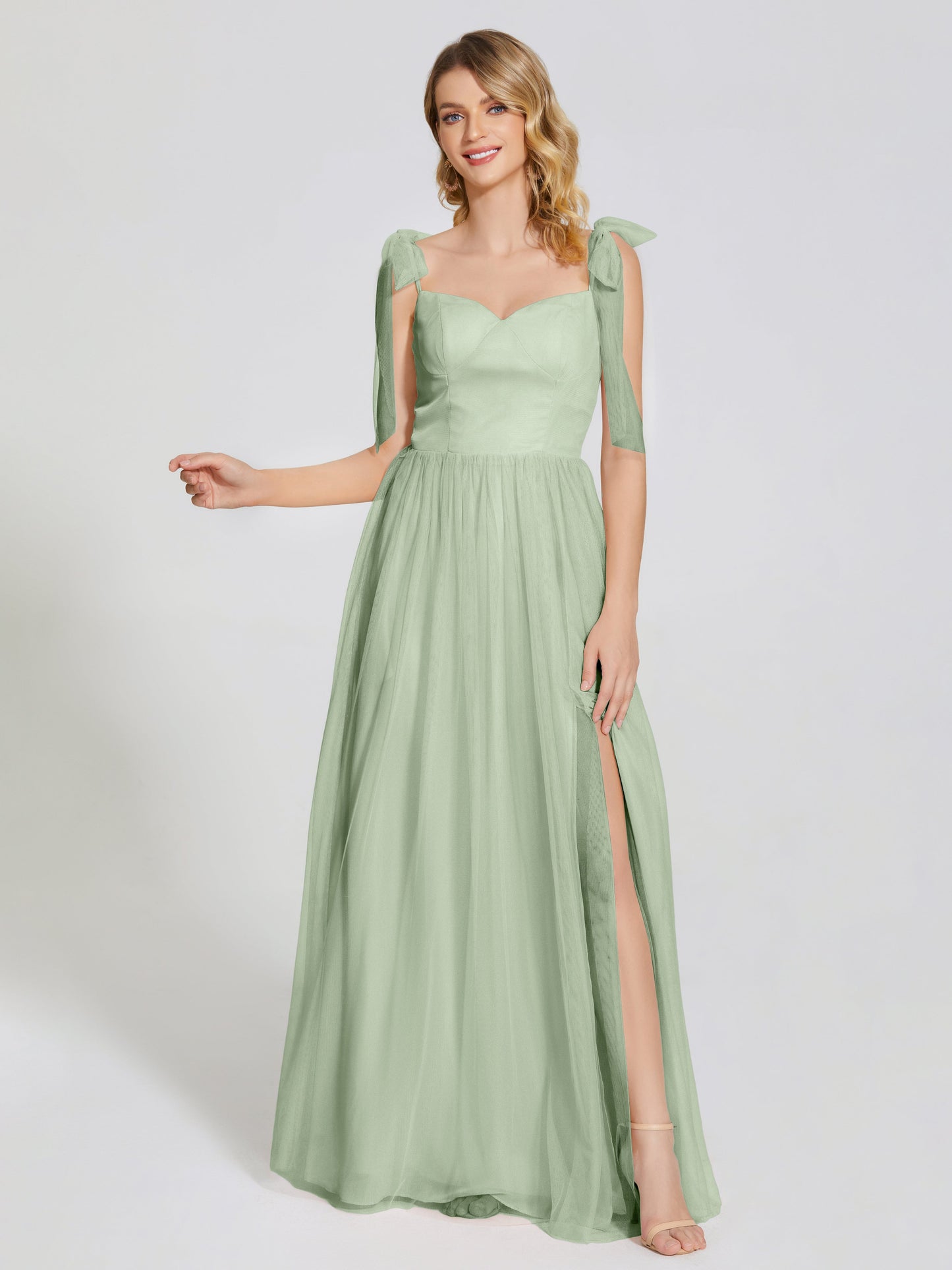 Diana Detachable Bow-knot Straps Tulle Bridesmaid Dress
