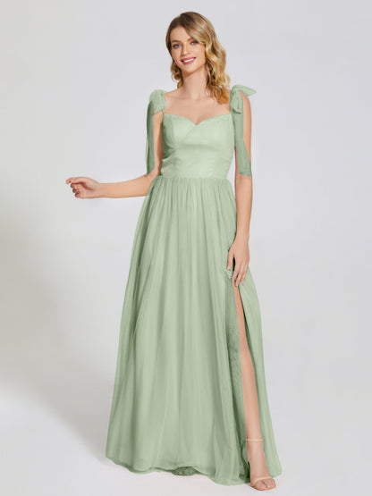 Diana Detachable Bow-knot Straps Tulle Bridesmaid Dress