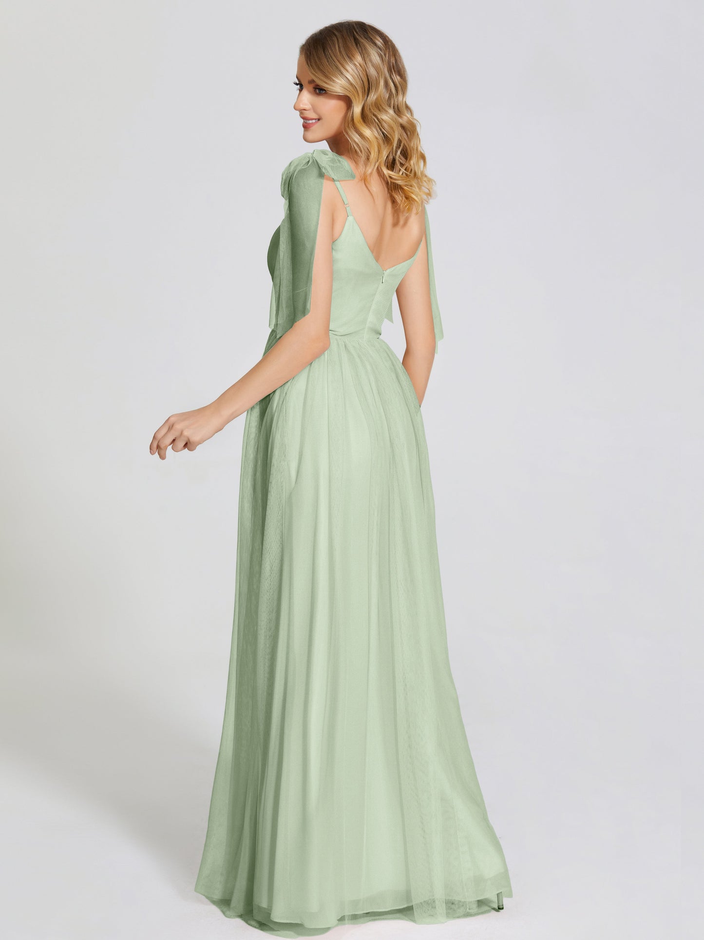 Diana Detachable Bow-knot Straps Tulle Bridesmaid Dress
