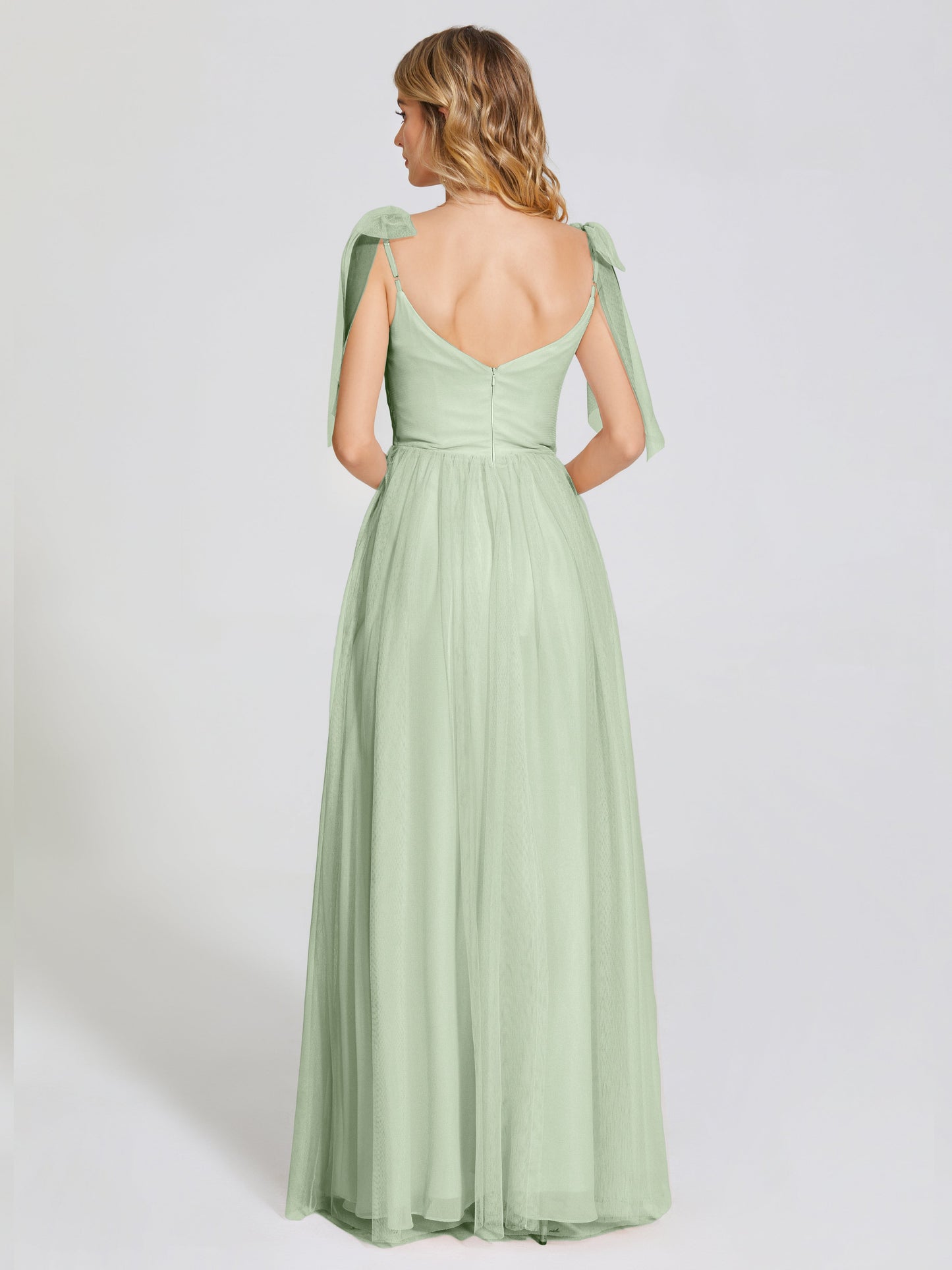 Diana Detachable Bow-knot Straps Tulle Bridesmaid Dress
