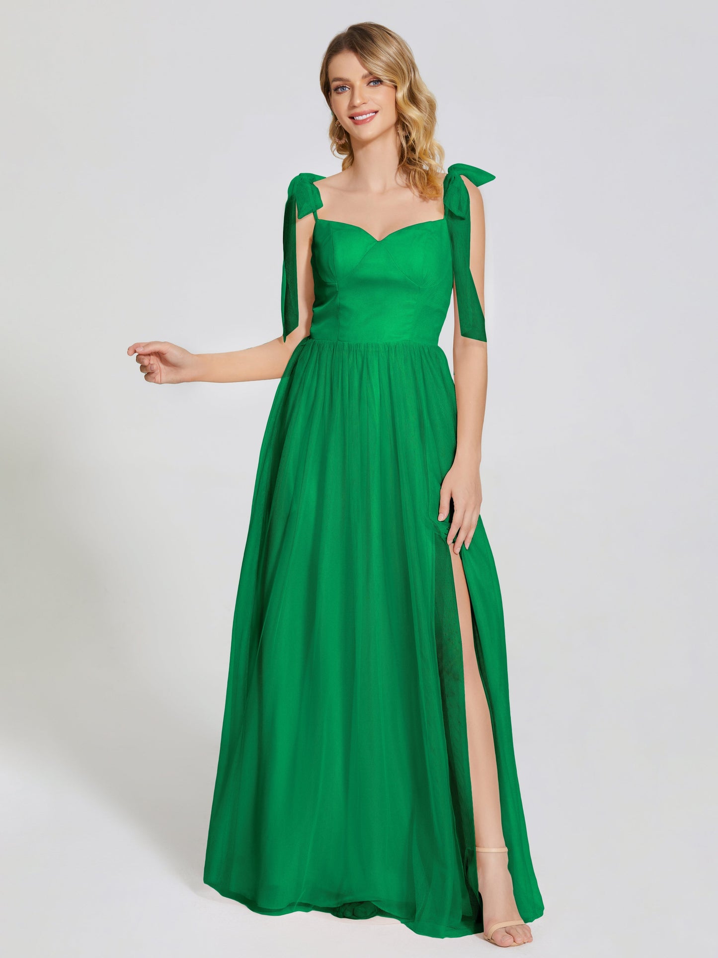 Diana Detachable Bow-knot Straps Tulle Bridesmaid Dress