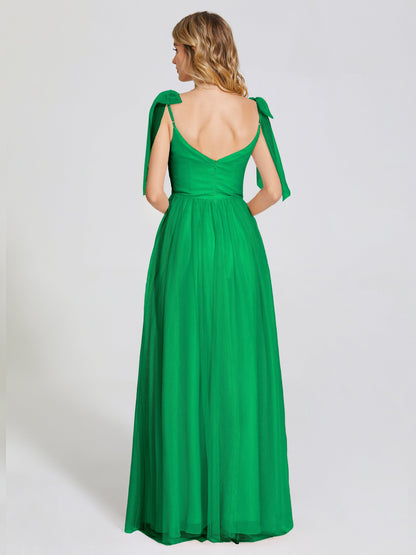 Diana Detachable Bow-knot Straps Tulle Bridesmaid Dress