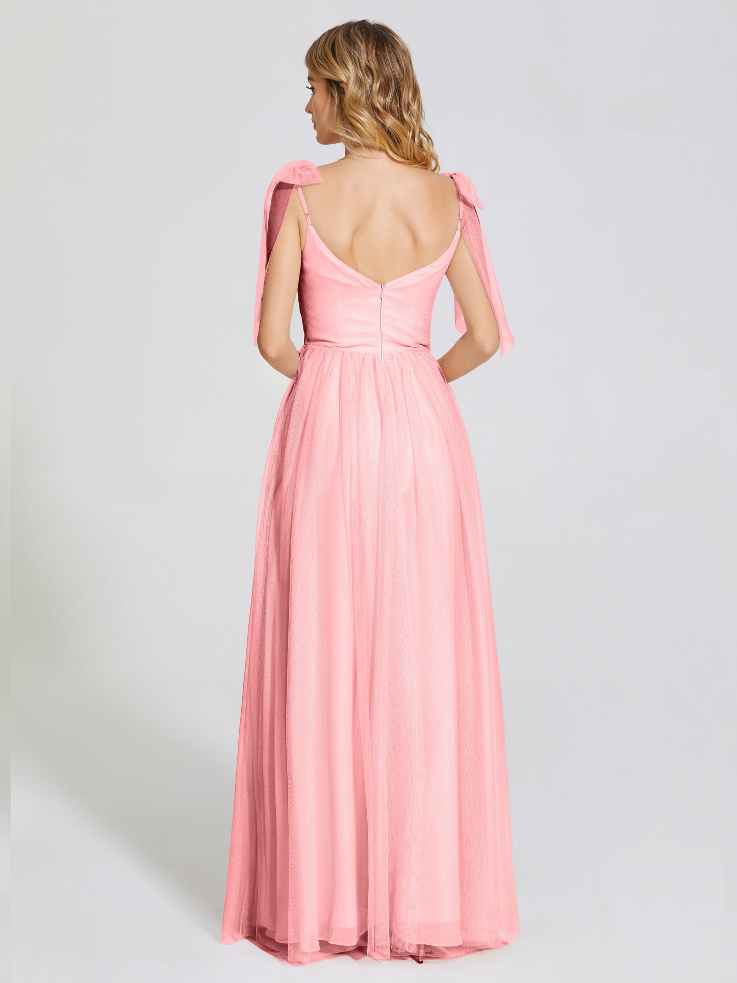 Diana Detachable Bow-knot Straps Tulle Bridesmaid Dress