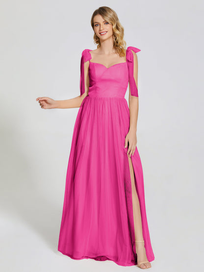 Diana Detachable Bow-knot Straps Tulle Bridesmaid Dress