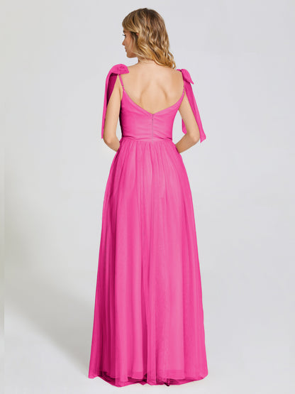 Diana Detachable Bow-knot Straps Tulle Bridesmaid Dress