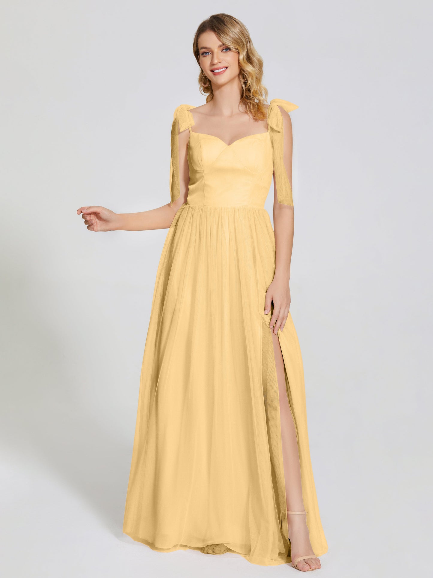 Diana Detachable Bow-knot Straps Tulle Bridesmaid Dress