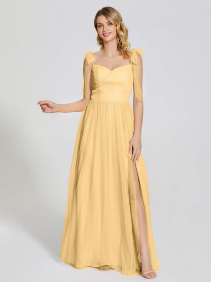 Diana Detachable Bow-knot Straps Tulle Bridesmaid Dress