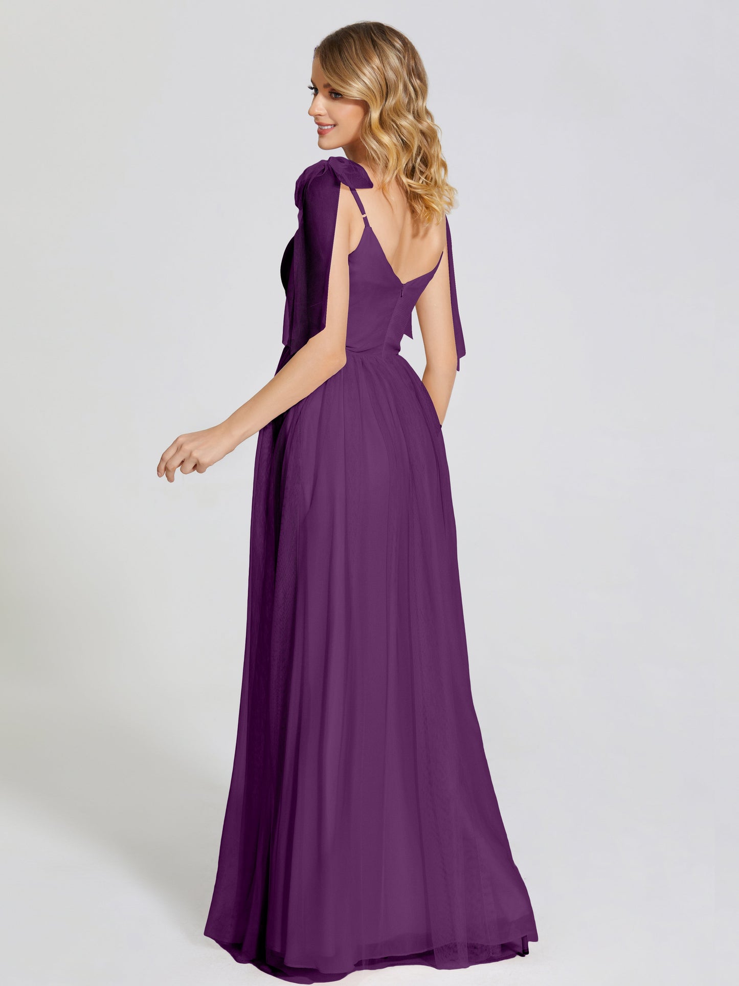 Diana Detachable Bow-knot Straps Tulle Bridesmaid Dress