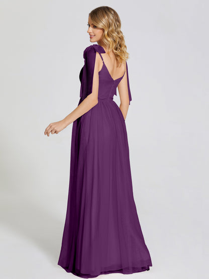 Diana Detachable Bow-knot Straps Tulle Bridesmaid Dress