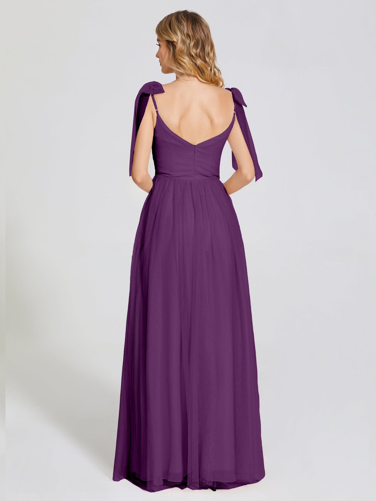 Diana Detachable Bow-knot Straps Tulle Bridesmaid Dress