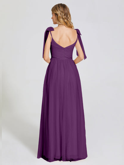 Diana Detachable Bow-knot Straps Tulle Bridesmaid Dress
