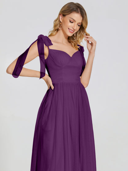 Diana Detachable Bow-knot Straps Tulle Bridesmaid Dress
