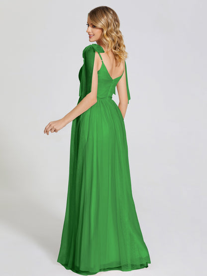 Diana Detachable Bow-knot Straps Tulle Bridesmaid Dress