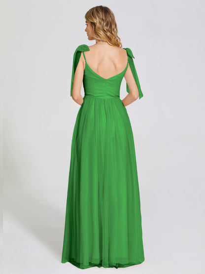 Diana Detachable Bow-knot Straps Tulle Bridesmaid Dress