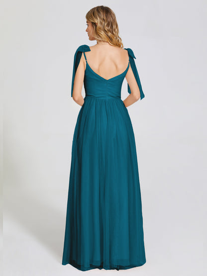 Diana Detachable Bow-knot Straps Tulle Bridesmaid Dress