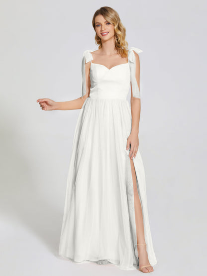 Diana Detachable Bow-knot Straps Tulle Bridesmaid Dress