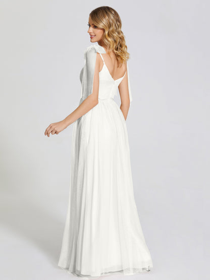 Diana Detachable Bow-knot Straps Tulle Bridesmaid Dress
