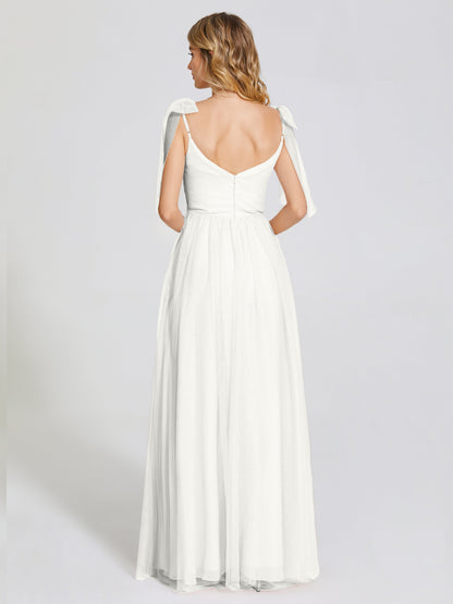 Diana Detachable Bow-knot Straps Tulle Bridesmaid Dress