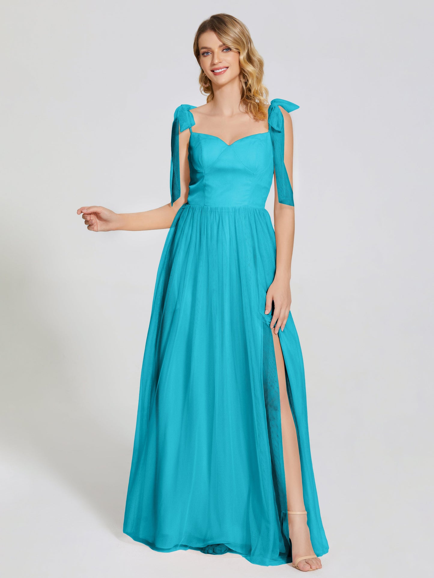 Diana Detachable Bow-knot Straps Tulle Bridesmaid Dress