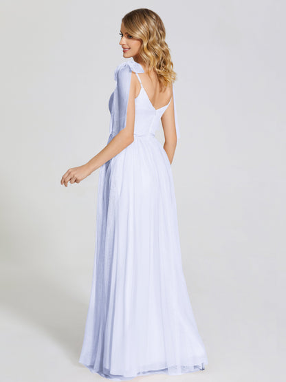 Diana Detachable Bow-knot Straps Tulle Bridesmaid Dress