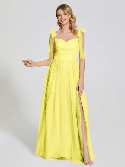 Diana Detachable Bow-knot Straps Tulle Bridesmaid Dress