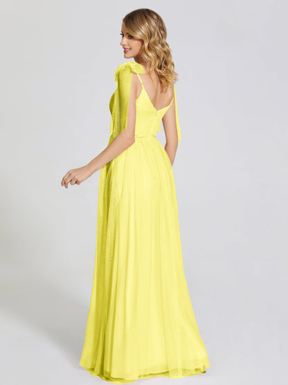 Diana Detachable Bow-knot Straps Tulle Bridesmaid Dress