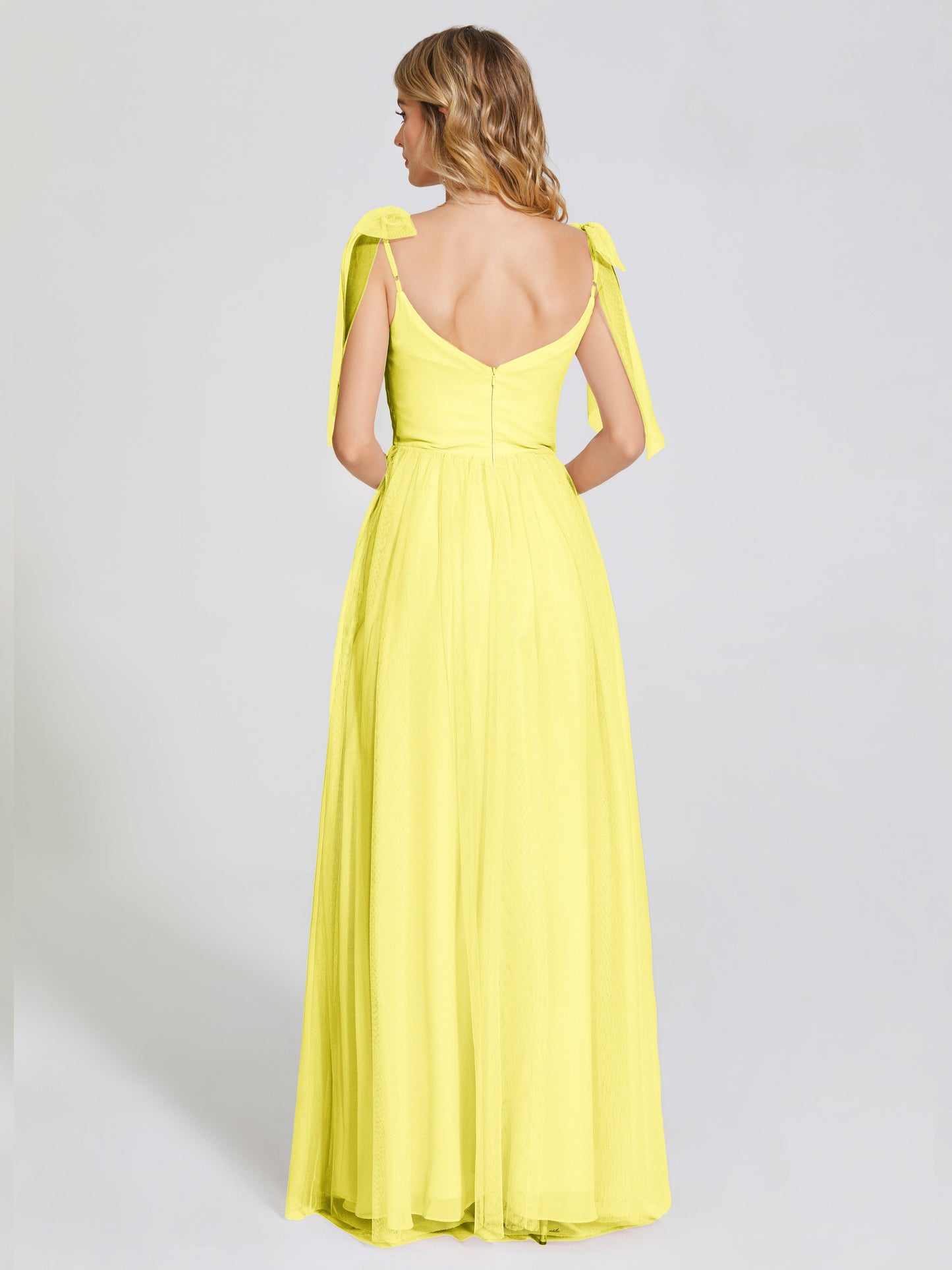 Diana Detachable Bow-knot Straps Tulle Bridesmaid Dress