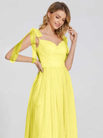 Diana Detachable Bow-knot Straps Tulle Bridesmaid Dress
