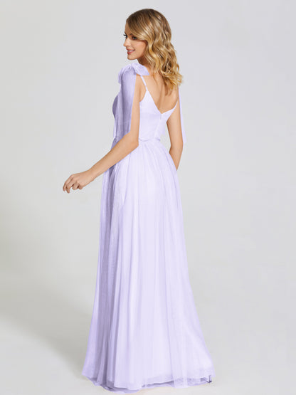 Diana Detachable Bow-knot Straps Tulle Bridesmaid Dress