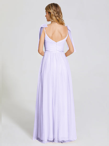 Diana Detachable Bow-knot Straps Tulle Bridesmaid Dress