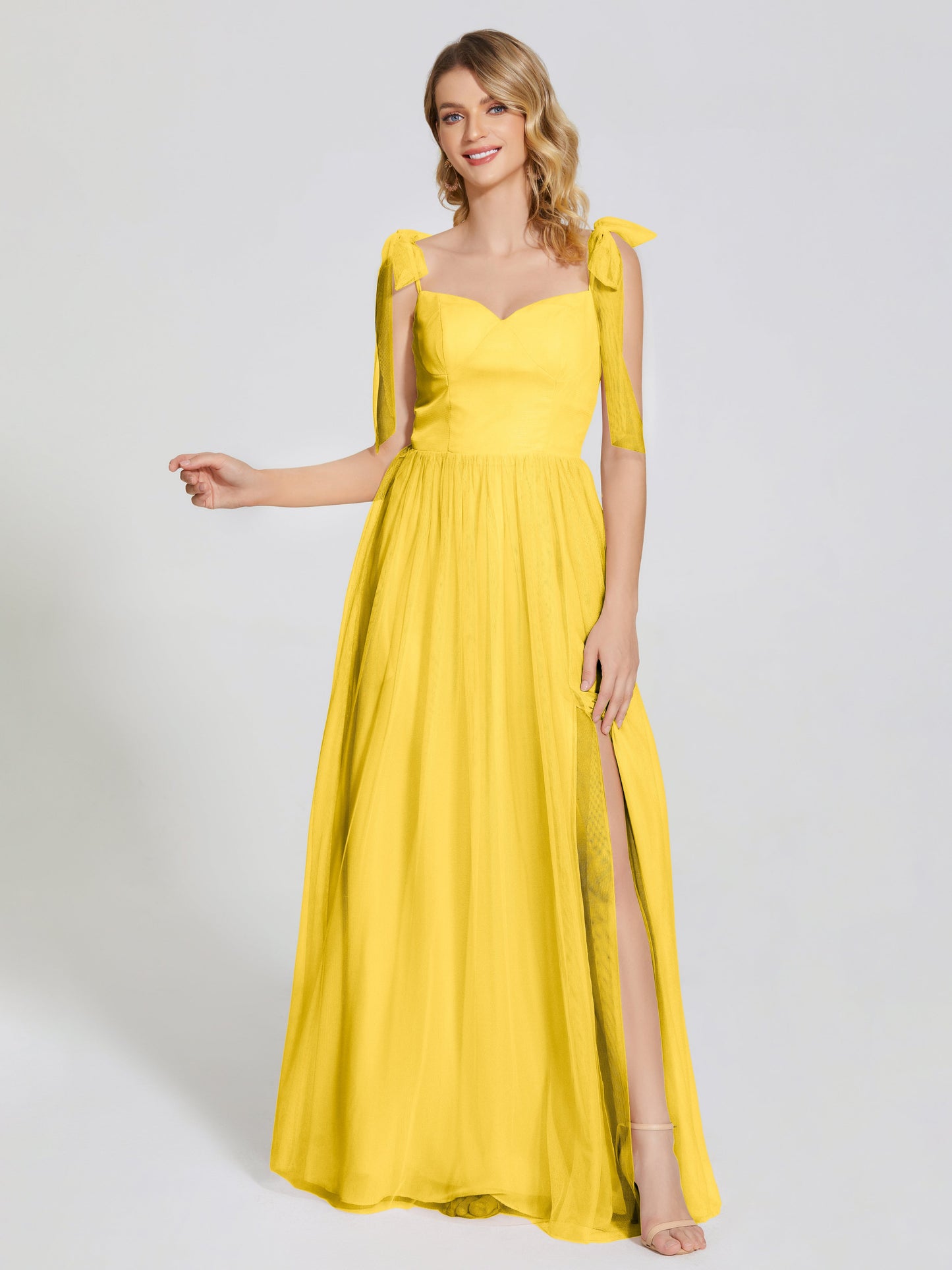 Diana Detachable Bow-knot Straps Tulle Bridesmaid Dress