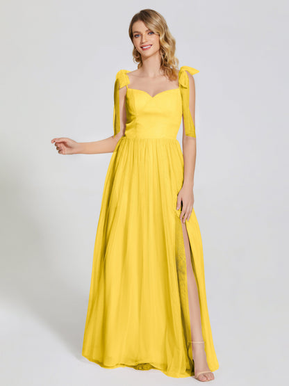 Diana Detachable Bow-knot Straps Tulle Bridesmaid Dress