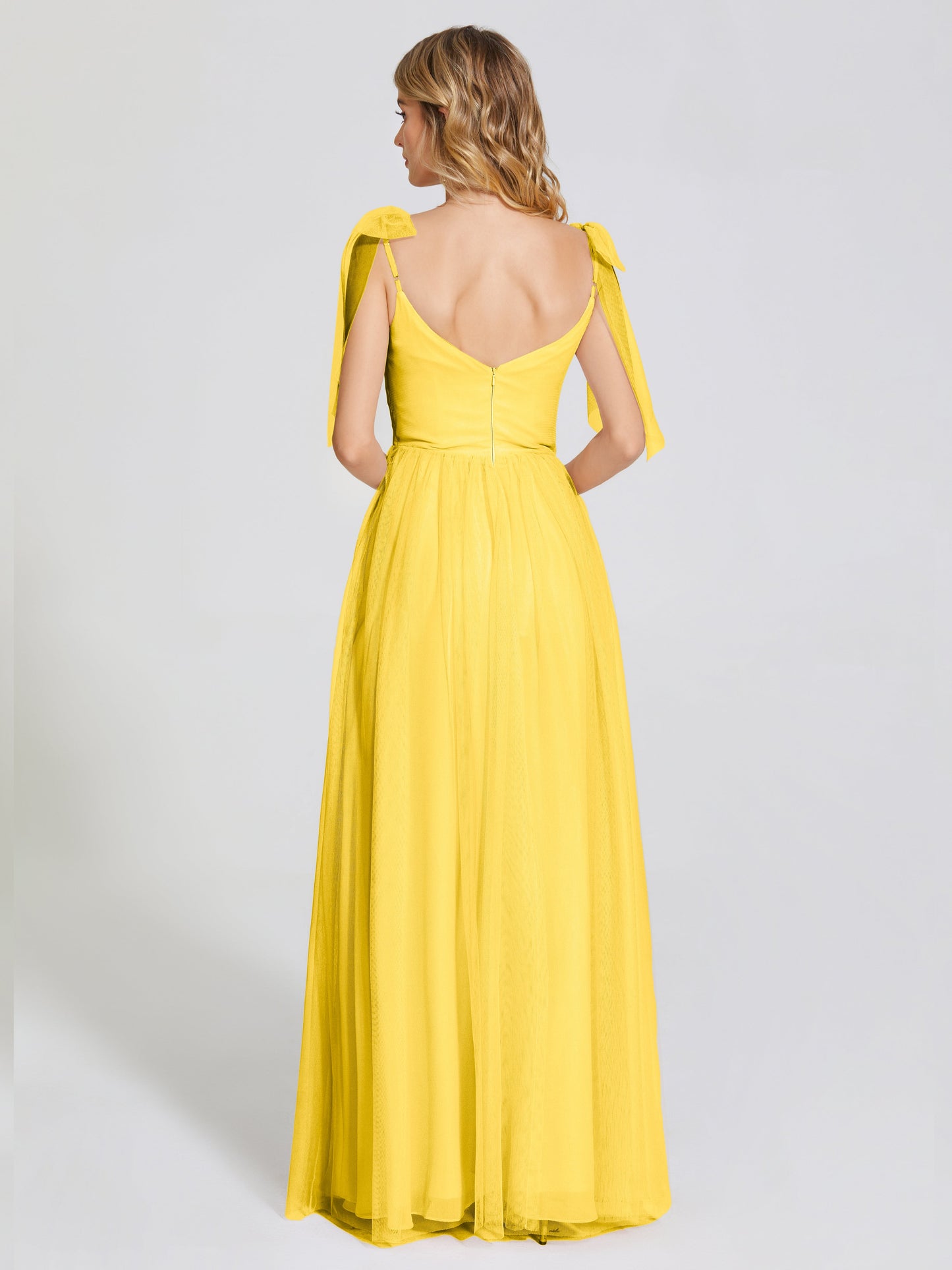 Diana Detachable Bow-knot Straps Tulle Bridesmaid Dress