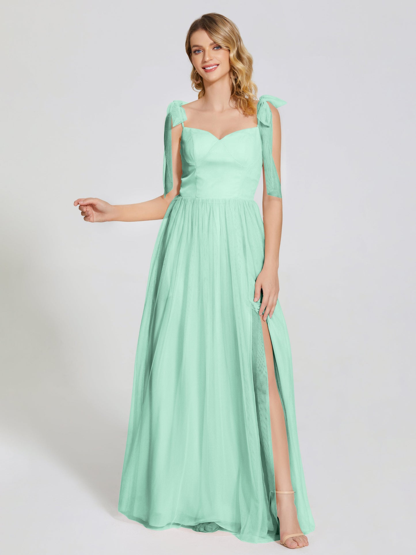 Diana Detachable Bow-knot Straps Tulle Bridesmaid Dress