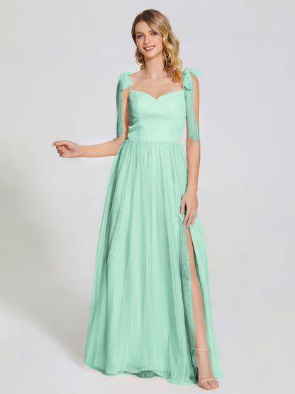 Diana Detachable Bow-knot Straps Tulle Bridesmaid Dress