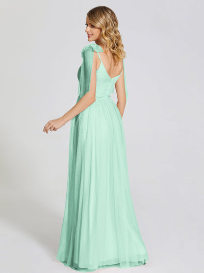 Diana Detachable Bow-knot Straps Tulle Bridesmaid Dress