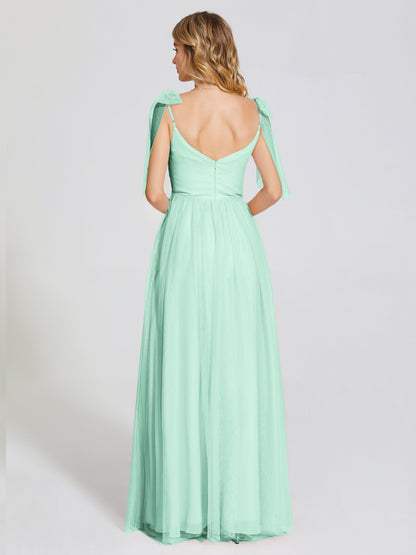 Diana Detachable Bow-knot Straps Tulle Bridesmaid Dress