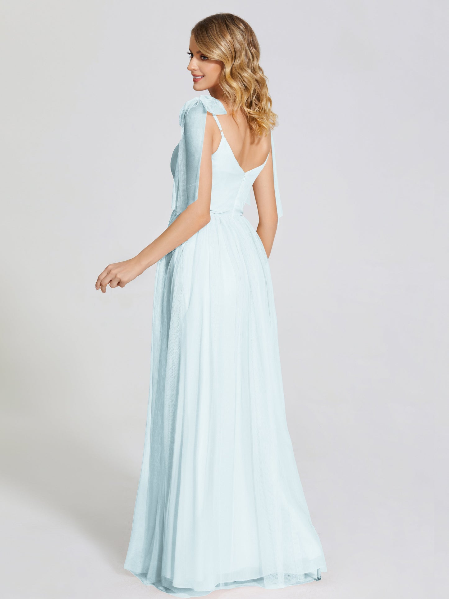 Diana Detachable Bow-knot Straps Tulle Bridesmaid Dress