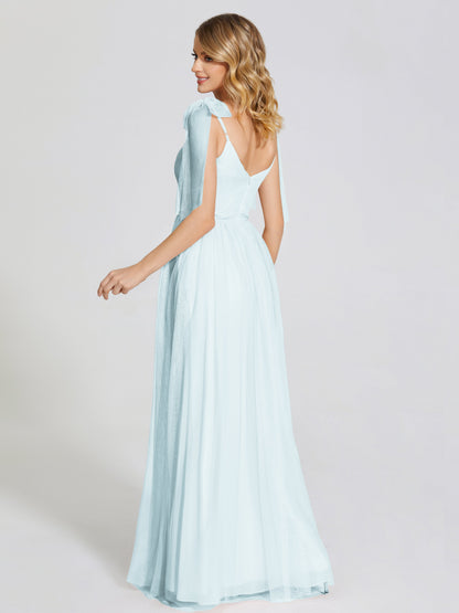 Diana Detachable Bow-knot Straps Tulle Bridesmaid Dress
