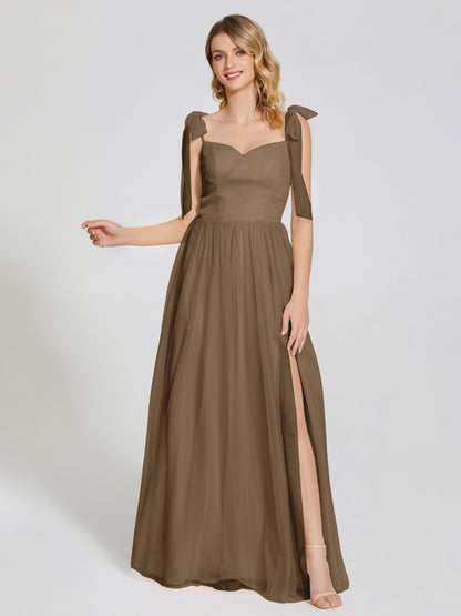 Diana Detachable Bow-knot Straps Tulle Bridesmaid Dress