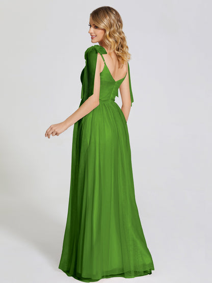 Diana Detachable Bow-knot Straps Tulle Bridesmaid Dress