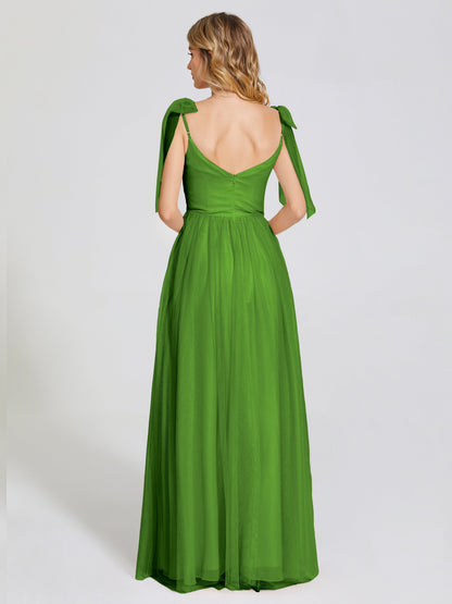 Diana Detachable Bow-knot Straps Tulle Bridesmaid Dress