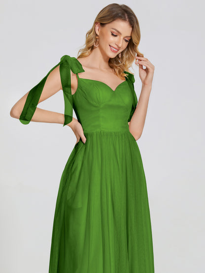 Diana Detachable Bow-knot Straps Tulle Bridesmaid Dress