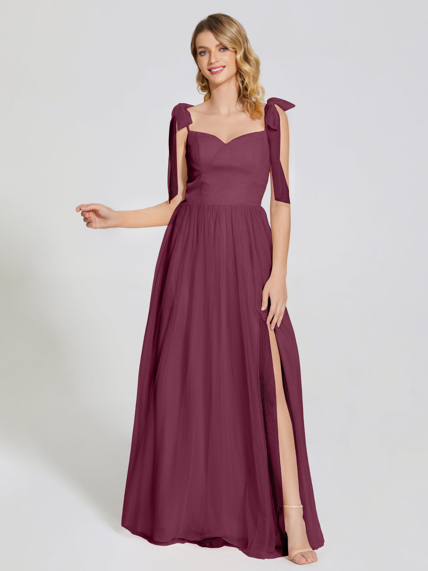 Diana Detachable Bow-knot Straps Tulle Bridesmaid Dress