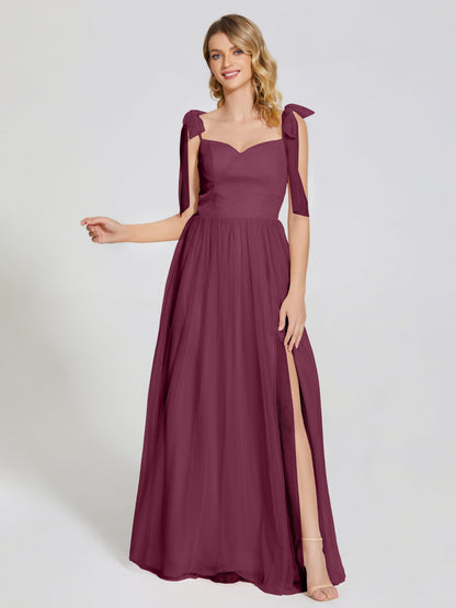 Diana Detachable Bow-knot Straps Tulle Bridesmaid Dress