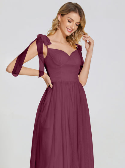 Diana Detachable Bow-knot Straps Tulle Bridesmaid Dress