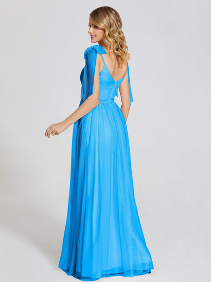 Diana Detachable Bow-knot Straps Tulle Bridesmaid Dress